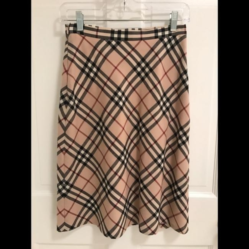 Buberry A-line Tan Nova Check Skirt